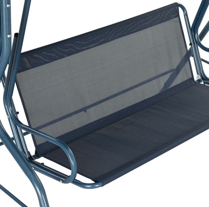 3-Seater Garden Swing Seat With Adjustable Canopy and Cushion