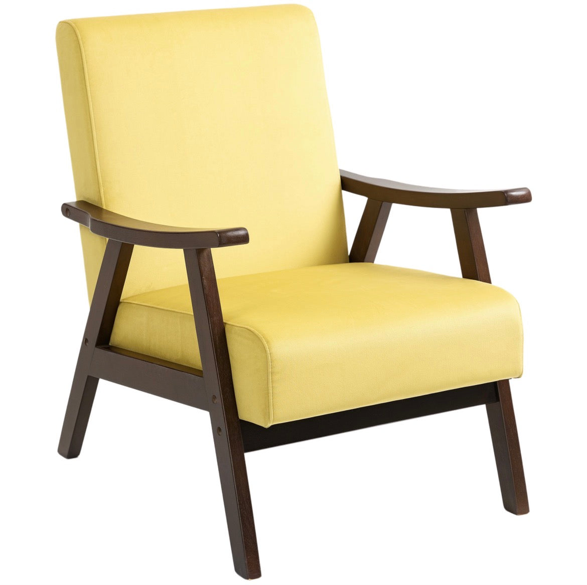 Nordic Accent Chair, Upholstered Velvet Armchair