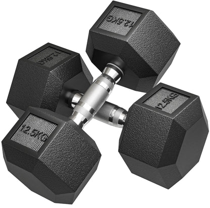 2 Set of Rubber Hex Dumbbell Portable Hand Weights Dumbbell Home Gym Workout Fitness Hand Dumbbell