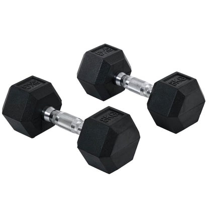2 Set of Rubber Hex Dumbbell Portable Hand Weights Dumbbell Home Gym Workout Fitness Hand Dumbbell