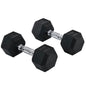 2 Set of Rubber Hex Dumbbell Portable Hand Weights Dumbbell Home Gym Workout Fitness Hand Dumbbell