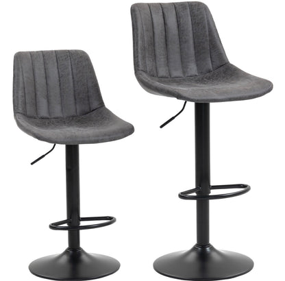 Leather Upholstered Bar Stools-Set of 2