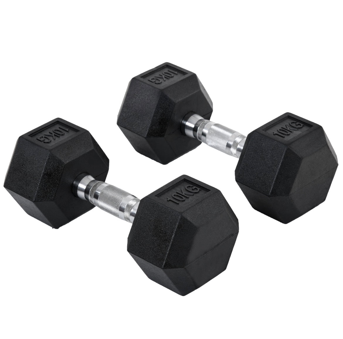 2 Set of Rubber Hex Dumbbell Portable Hand Weights Dumbbell Home Gym Workout Fitness Hand Dumbbell
