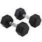 2 Set of Rubber Hex Dumbbell Portable Hand Weights Dumbbell Home Gym Workout Fitness Hand Dumbbell