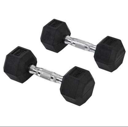 2 Set of Rubber Hex Dumbbell Portable Hand Weights Dumbbell Home Gym Workout Fitness Hand Dumbbell
