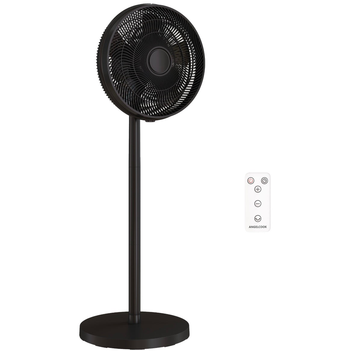 40 cm Standing Fan, Cooling Floor Fan with 80° Oscillating, Adjustable Tilt and Height, 4 Speed, Remote Control