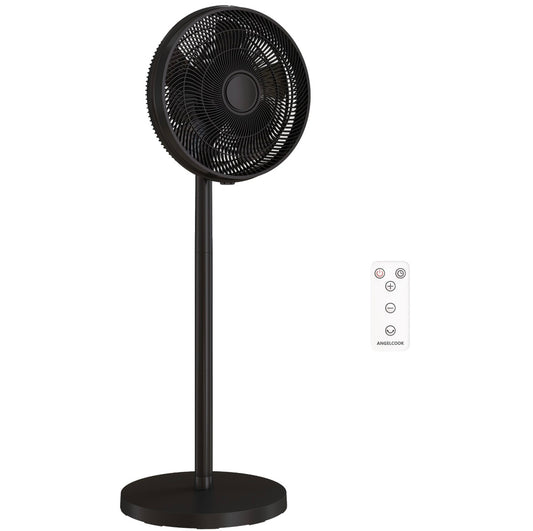 40 cm Standing Fan, Cooling Floor Fan with 80° Oscillating, Adjustable Tilt and Height, 4 Speed, Remote Control