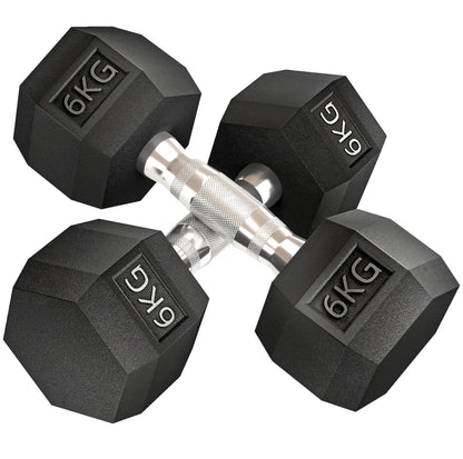 2 Set of Rubber Hex Dumbbell Portable Hand Weights Dumbbell Home Gym Workout Fitness Hand Dumbbell