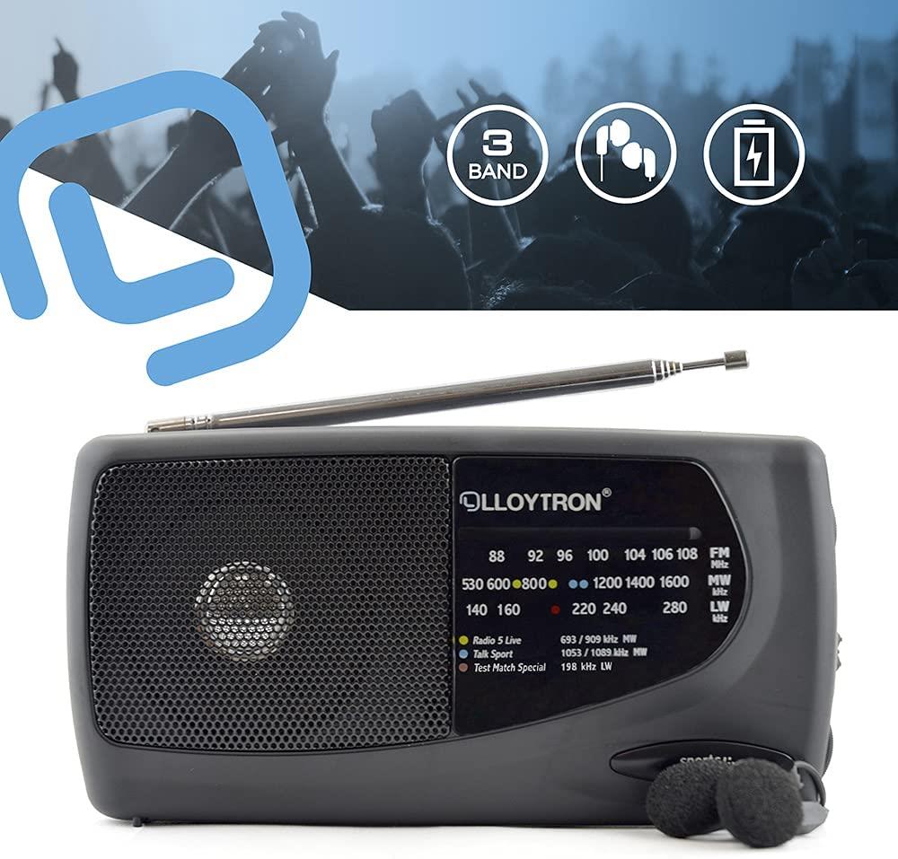 Lloytron 3 Band Personal Radio with Earphones