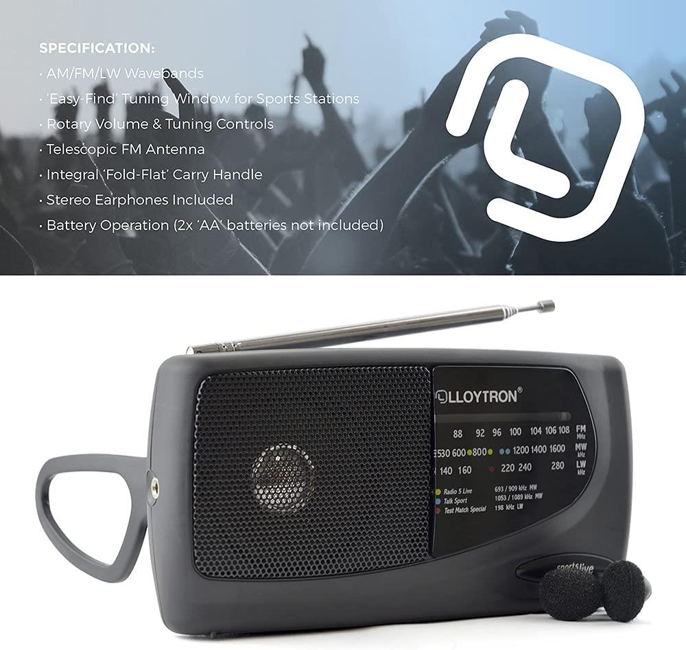 Lloytron 3 Band Personal Radio with Earphones