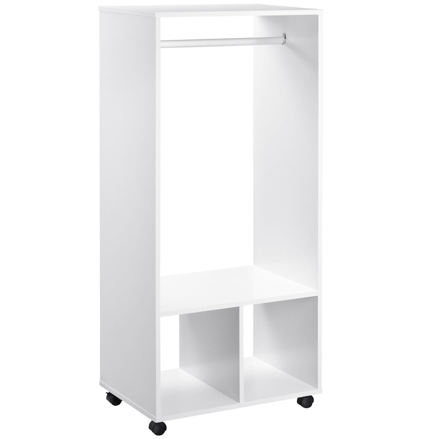 Open Wardrobe On Wheels-White