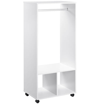 Open Wardrobe On Wheels-White