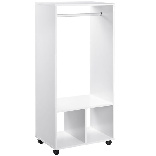 Open Wardrobe On Wheels-White
