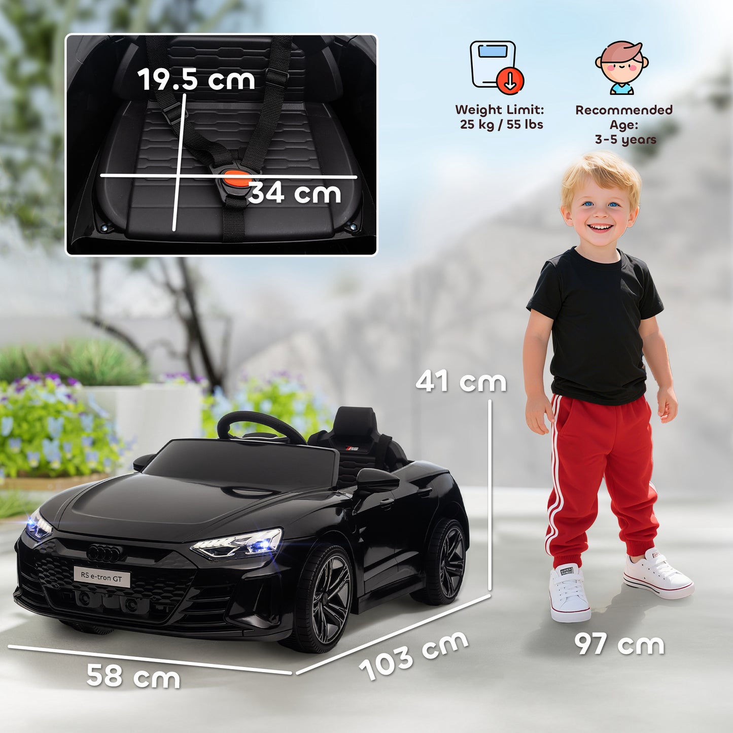 Audi Licensed 12V Kids RC Electric Ride-On