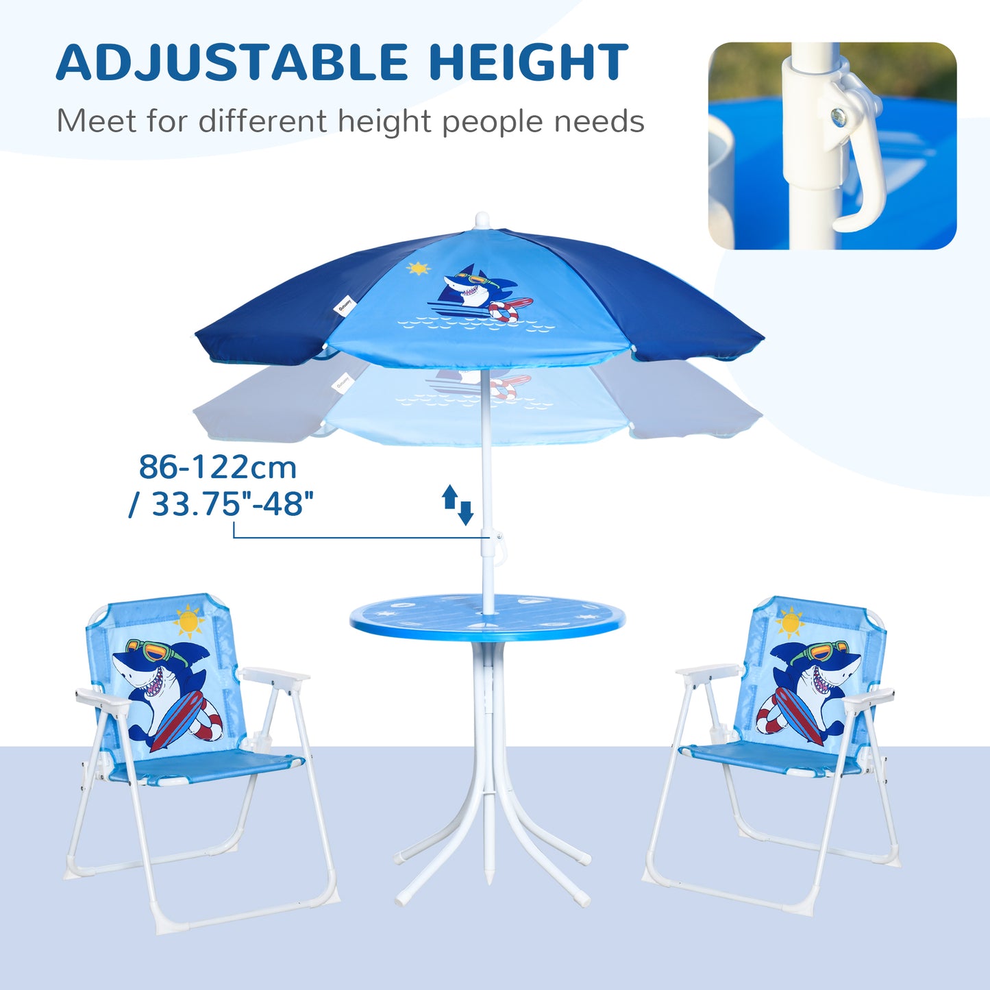 Kids Outdoor Bistro Table And Chair Set-Blue