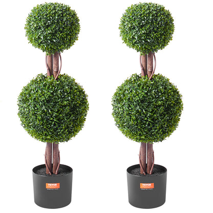 2 Set of Artificial Boxwood Topiary Trees