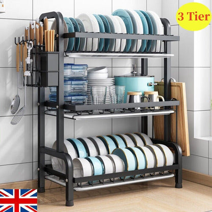 Dish Rack with Drip Tray 3-Tier