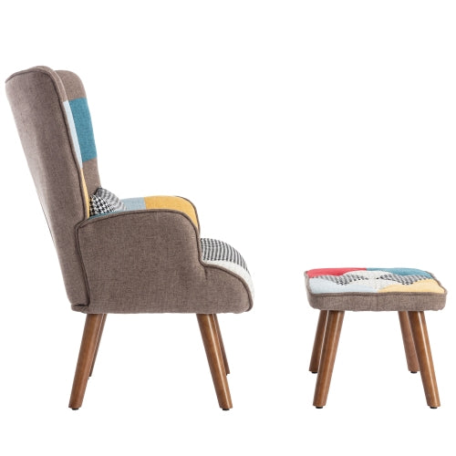 Multi colour Wingman Lounge Chair With Footrest