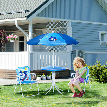 Kids Outdoor Bistro Table And Chair Set-Blue