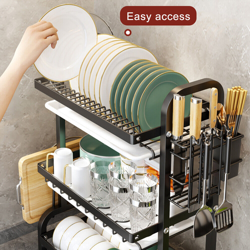 Dish Rack with Drip Tray 3-Tier
