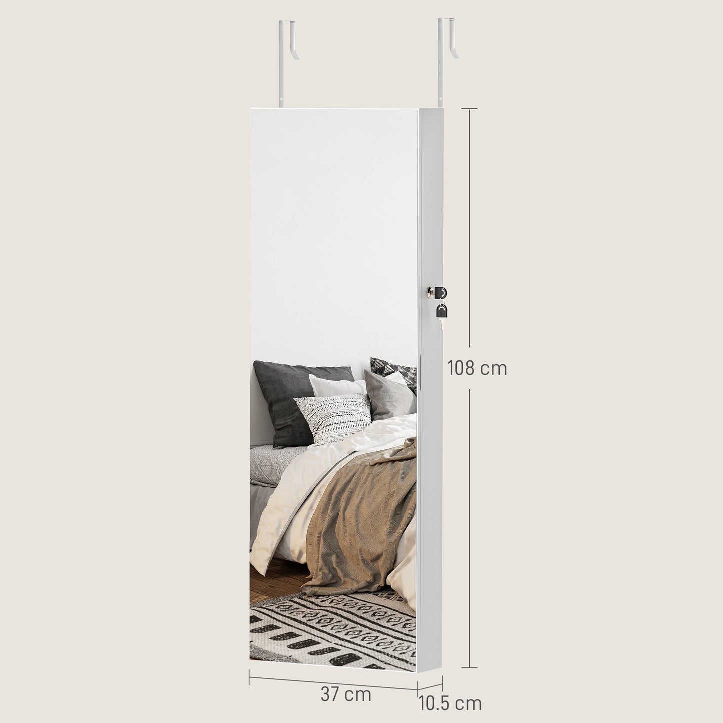 Lockable Jewellery Cabinet With LED Lights