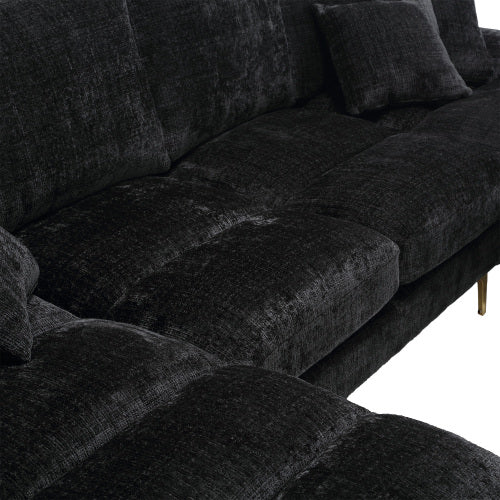 Modular Sofa Double Chaise With Chenille Fabric