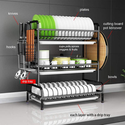 Dish Rack with Drip Tray 3-Tier