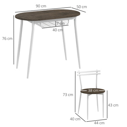 Dining Table And Chairs Set 3-Piece