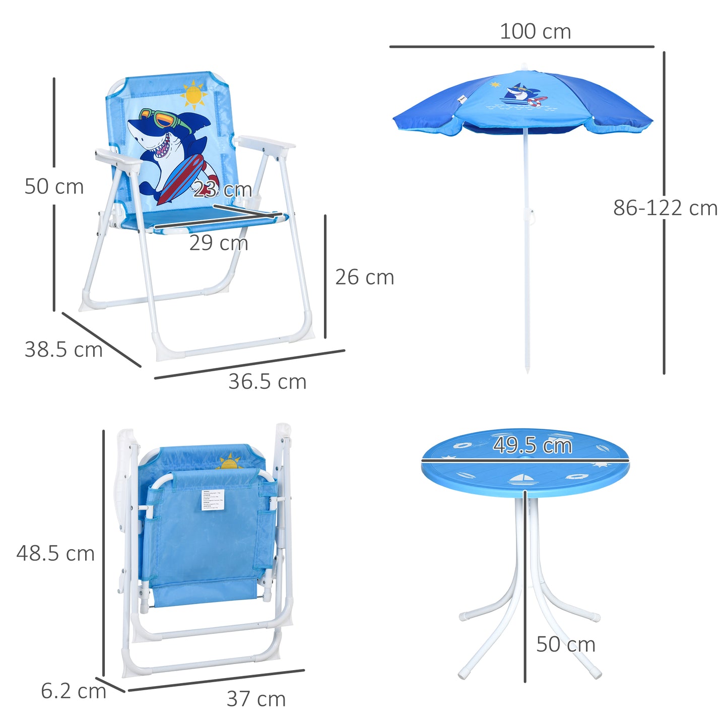 Kids Outdoor Bistro Table And Chair Set-Blue