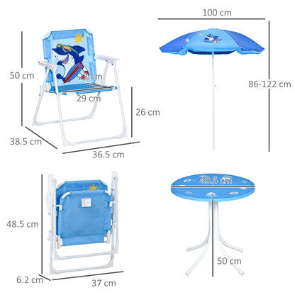 Kids Outdoor Bistro Table And Chair Set-Blue