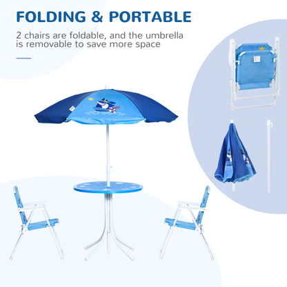 Kids Outdoor Bistro Table And Chair Set-Blue