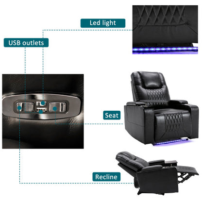 Electric Recliner Chair With USB Charge Port, 360 Swivel